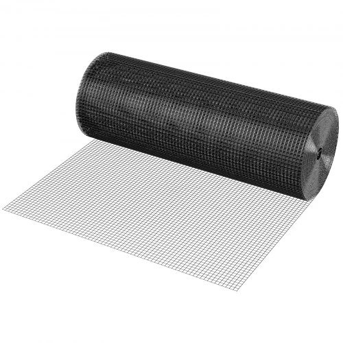 VEVOR Vielos tinklo ritinys, cinkuota viela su PVC danga, juodas, 91 cm x 30,5 m