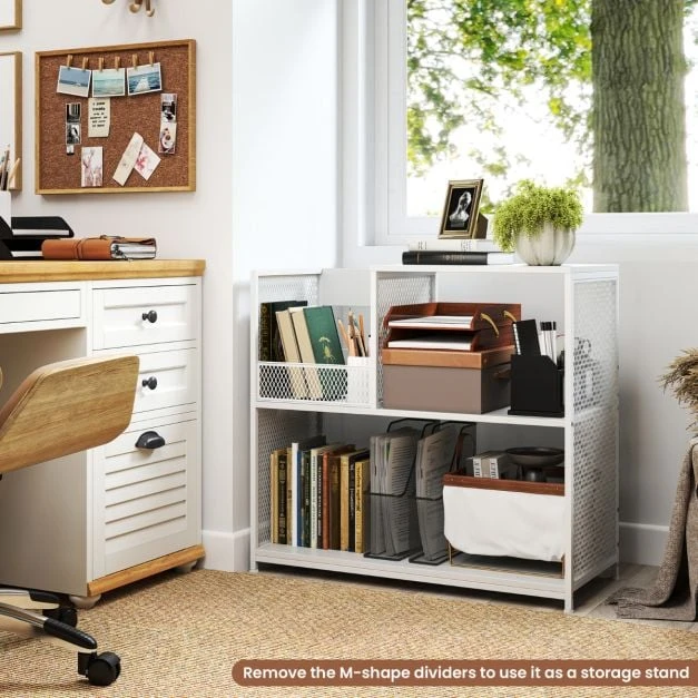 Promotion Vinilinio grotuvo stovas su 3 nuimamais skirstytuvais, baltas, 83 x 36 x 76,5 cm