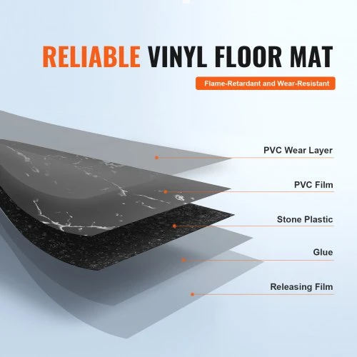 Koduva Vinilo grindų plytelės, 305 x 305 mm, juodo marmuro raštas, 50 vnt.