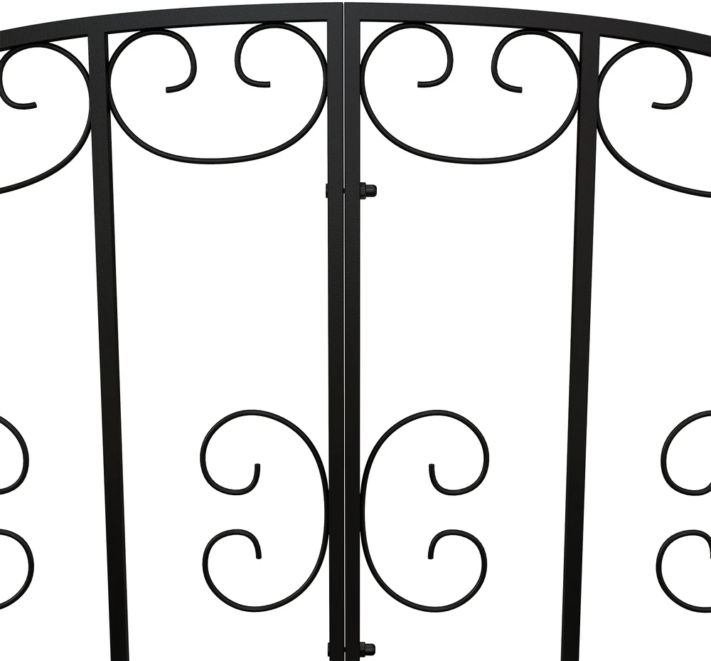 Aosom Vintage stiliaus metalinis sodo tiltas, juodas, 119 x 67 x 70 cm