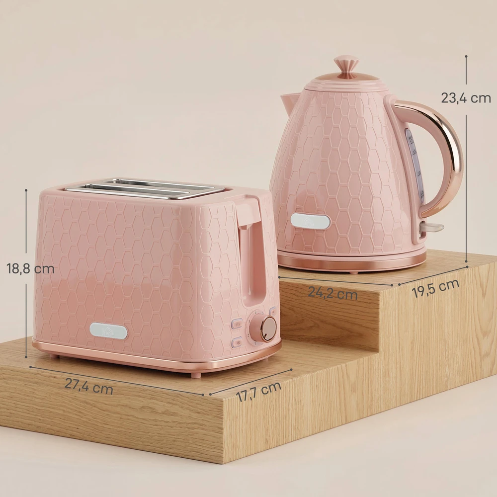 Virdulys Aosom Virdulio ir skrudintuvo rinkinys, 1,7 l, 2200 W, rožinis
