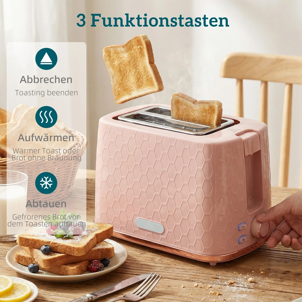 Virdulys Aosom Virdulio ir skrudintuvo rinkinys, 1,7 l, 2200 W, rožinis