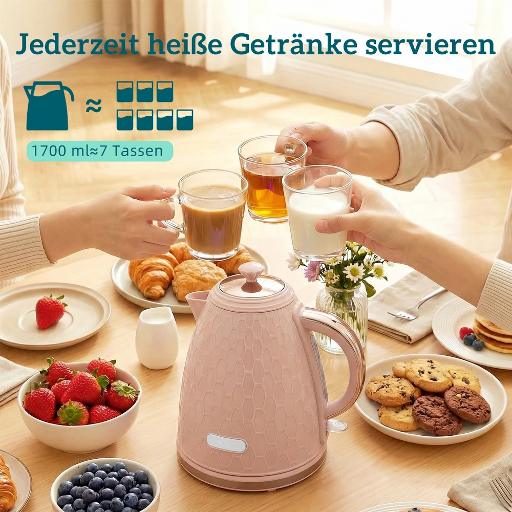 Virdulys Aosom Virdulio ir skrudintuvo rinkinys, 1,7 l, 2200 W, rožinis