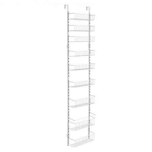 Koduva Viršduris sandėliuko organizatorius VEVOR, 9 pakopų, plieno, baltas, 42 x 18 x 195 cm
