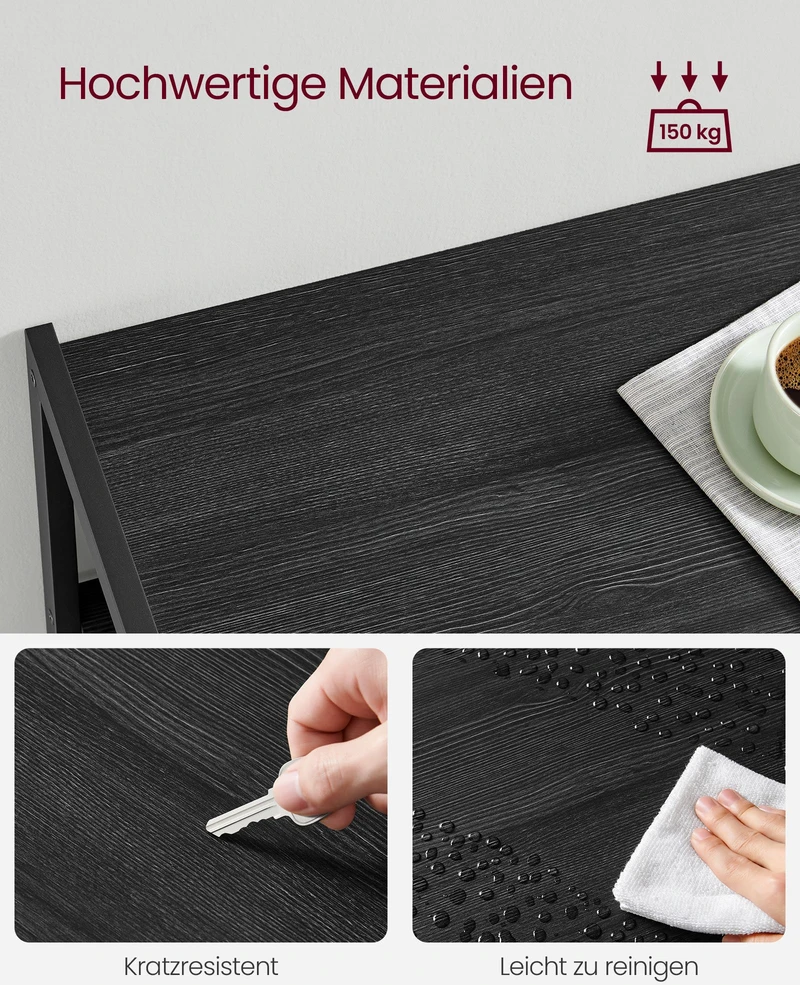 Koduva Virtuvės lentyna su 2 metaliniais krepšiais ir kabliukais, 35 x 80 x 95 cm, antracito pilka