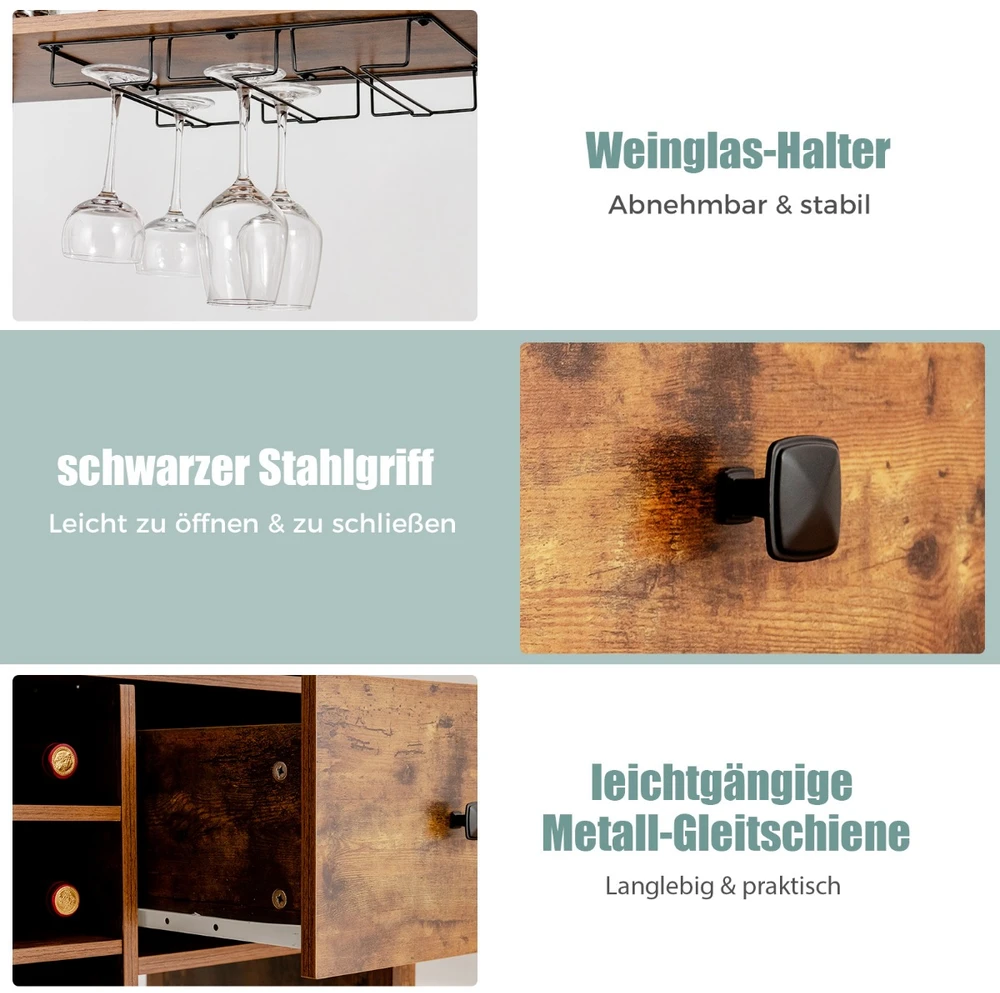 Promotion Virtuvės spintelė 160 cm su vyno lentyna ir stalčiumi