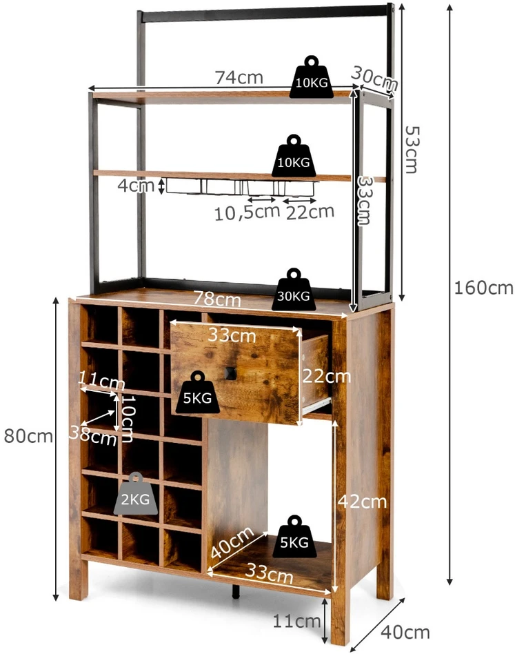 Promotion Virtuvės spintelė 160 cm su vyno lentyna ir stalčiumi