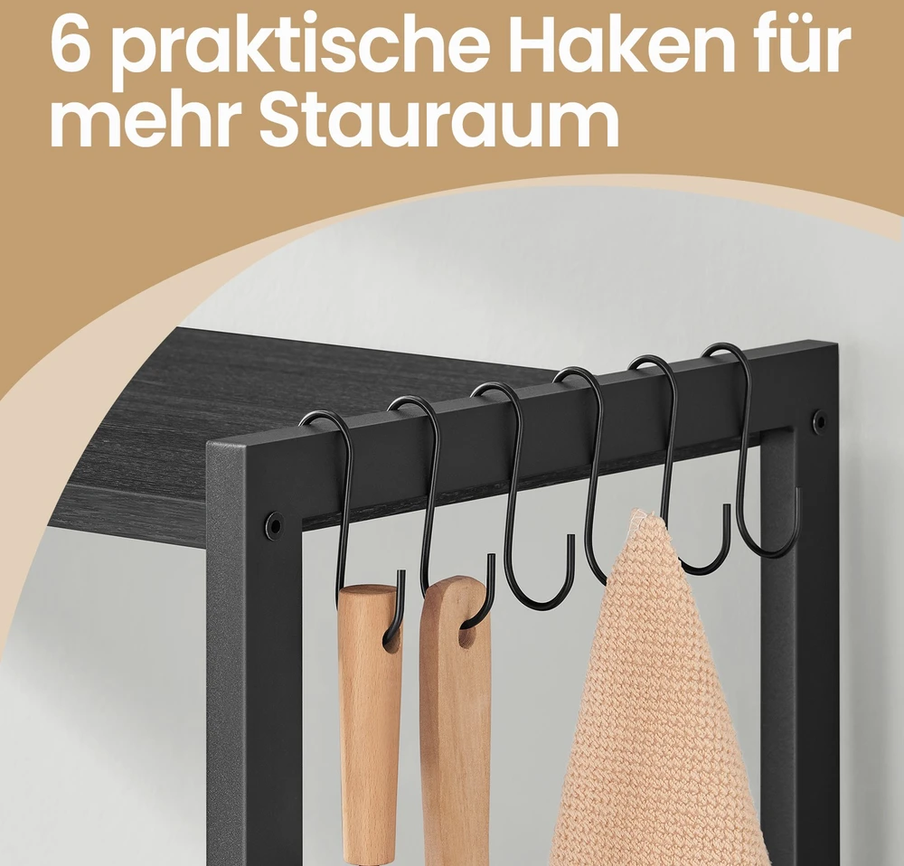 Koduva Virtuvinė lentyna su 2 metaliniais krepšiais, 35 x 80 x 93,5 cm, medžio drožlių plokštė ir plienas