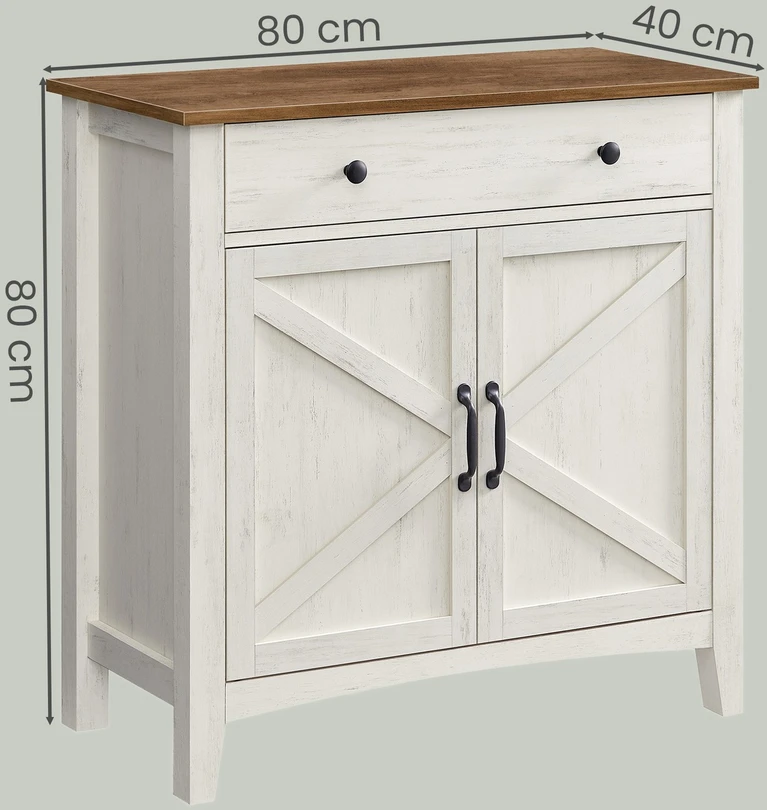 Koduva Virtuvinė spintelė su stalčiumi, 40 x 80 x 80 cm, MDF ir plienas, balta-ruda