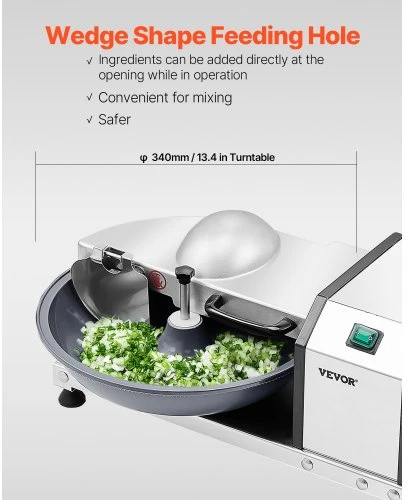 VEVOR Virtuvinis kombainas FC370MT, 250 W, nerūdijantis plienas, 59 x 41 x 25 cm