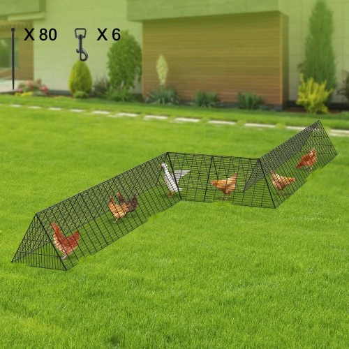 VEVOR Vištų tuneliai su kampiniais rėmais, 2 vnt., juodi, 729 x 200 x 62 cm