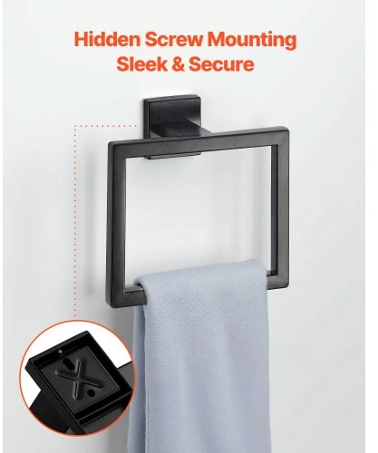 VEVOR Vonios kambario aksesuarų rinkinys, 10 dalių, matinė juoda, nerūdijantis plienas