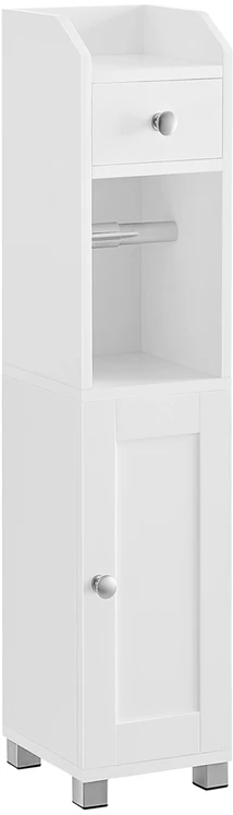 Koduva Vonios spintelė su tualetinio popieriaus laikikliu, balta, MDF, 20 x 18 x 76,7 cm