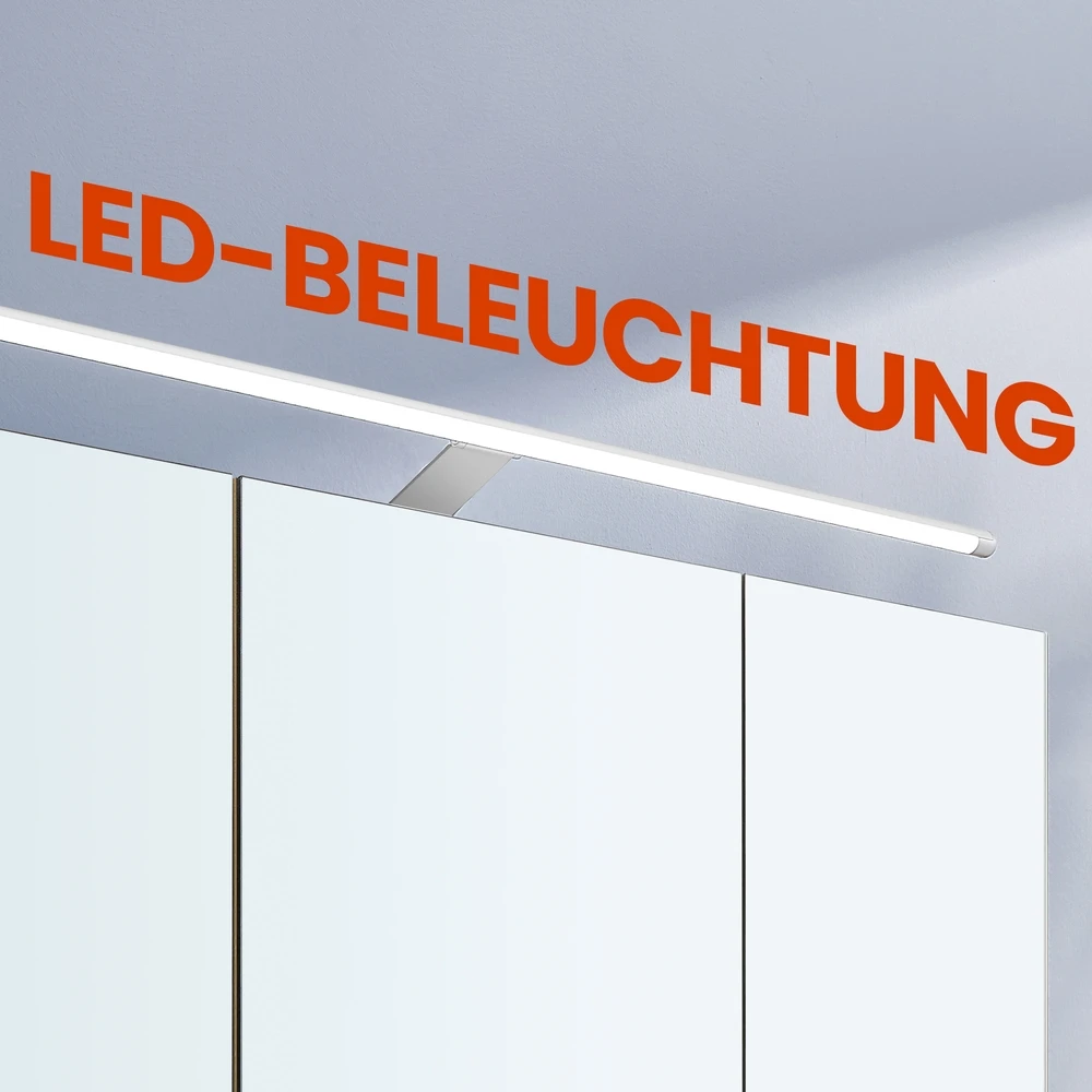 Koduva Vonios veidrodinė spintelė su LED apšvietimu, 14,5 x 70 x 70 cm, ąžuolo spalvos