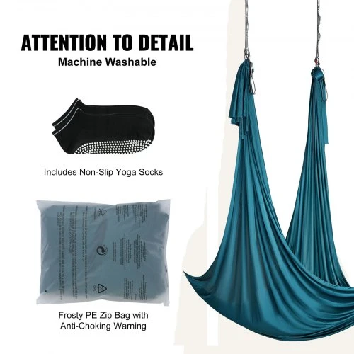 VEVOR Yoga supynė „Aerial Silk“ ir „Yoga Swing“, 11 jardų, žalia