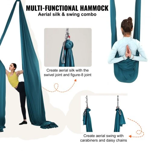 VEVOR Yoga supynė „Aerial Silk“ ir „Yoga Swing“, 11 jardų, žalia