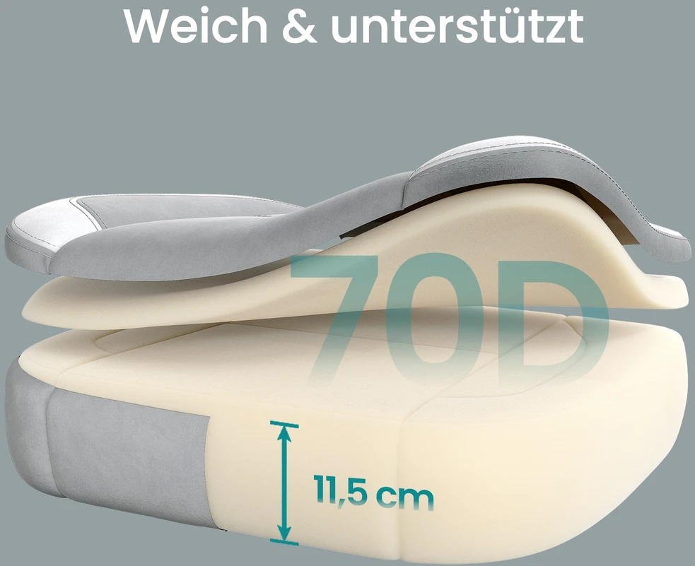 Koduva Žaidimų kėdė su kojų atrama, reguliuojamo aukščio, pilka, 72,4 x 69,7 x 118–128 cm