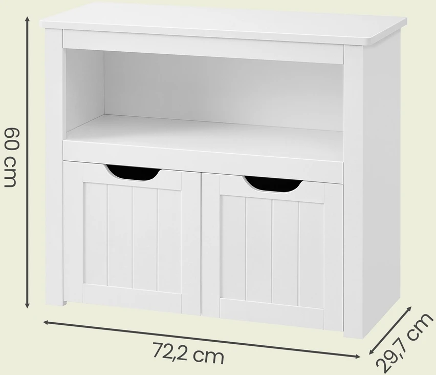 Koduva Žaislų laikymo spintelė su ratukais, balta, MDF ir medžio drožlių plokštė, 29,7 x 72,2 x 60 cm
