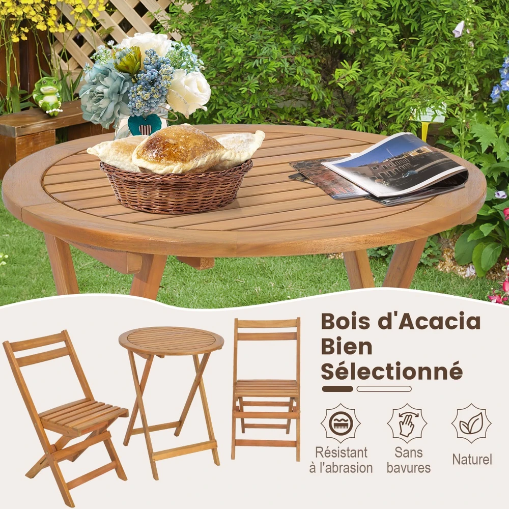 Lauko baldų komplektas Promotion 3 dalių sulankstomas bistro komplektas