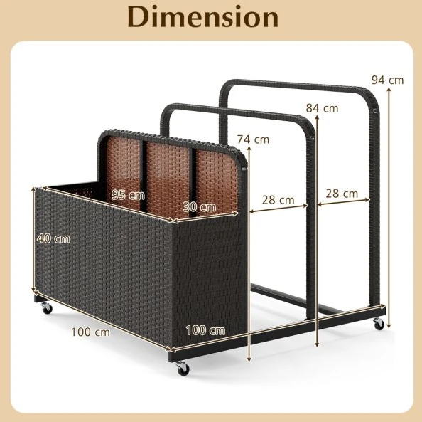 Lauko baldų komplektas Promotion Lauko krepšys rudas RTNP12659CF