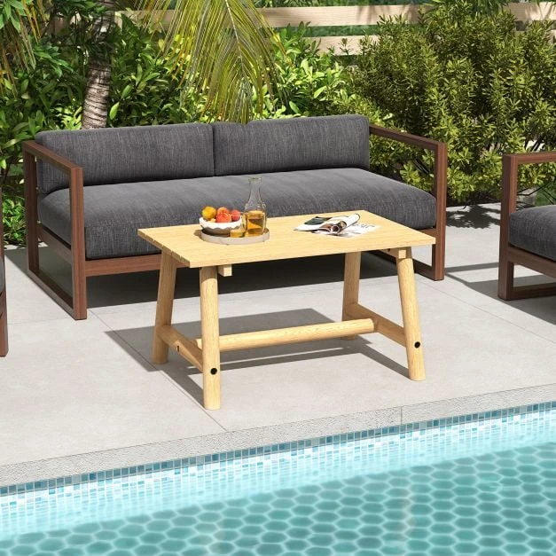 Lauko baldų komplektas Promotion Lauko stačiakampis kavos staliukas iš pušies medienos
