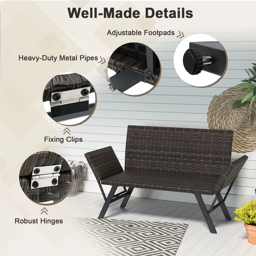 Lauko baldų komplektas Promotion Sulankstomas 2 vietų lauko sofa, pilka