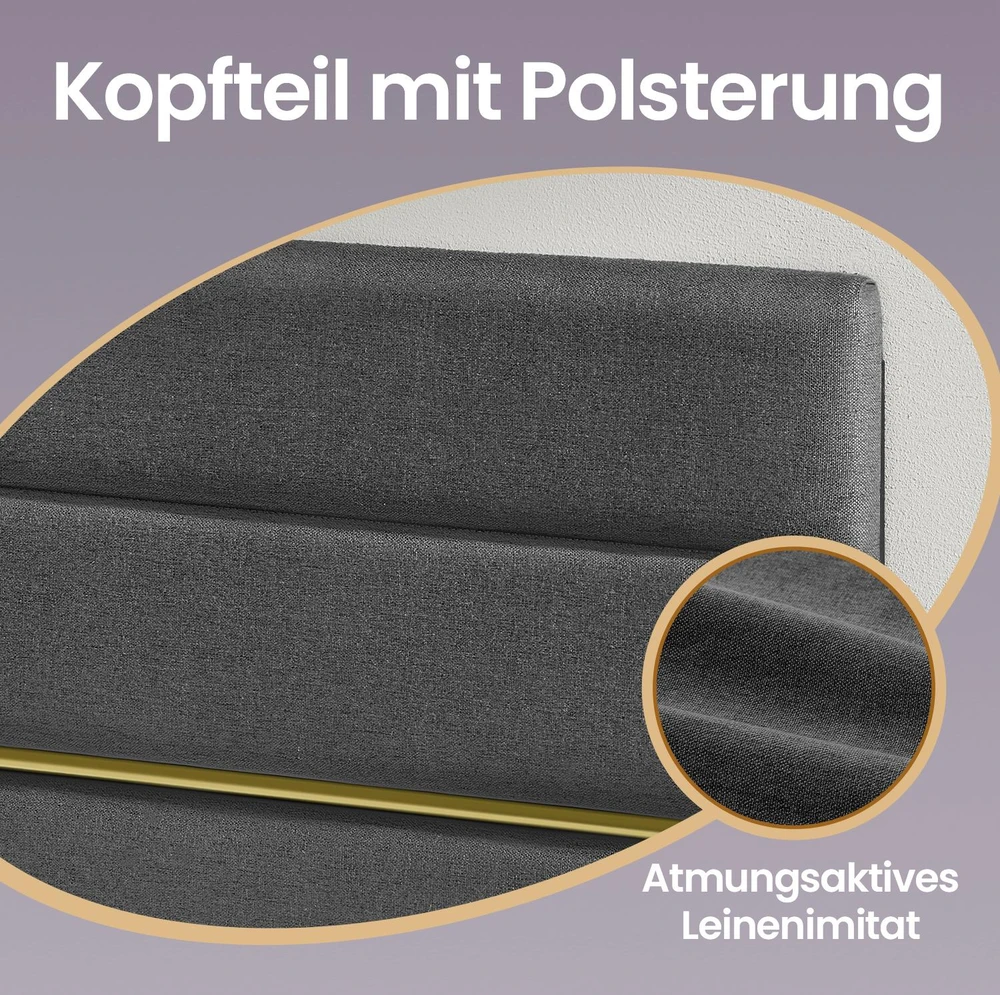 Lova Koduva Viengulės lovos rėmas, skirtas 90 x 200 cm čiužiniui, 202 x 90 x 110/116,5 cm, smėlinis