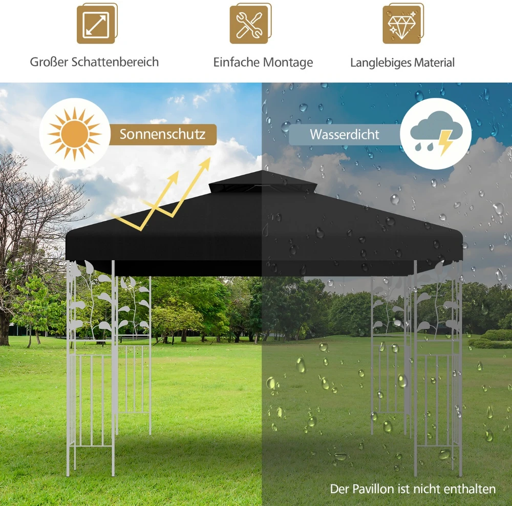 Promotion Paviljono stogo danga 3x3 m juoda