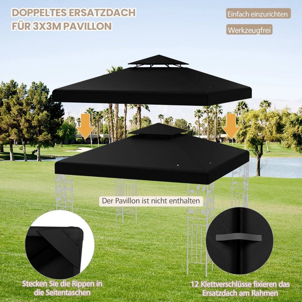Promotion Paviljono stogo danga 3x3 m juoda