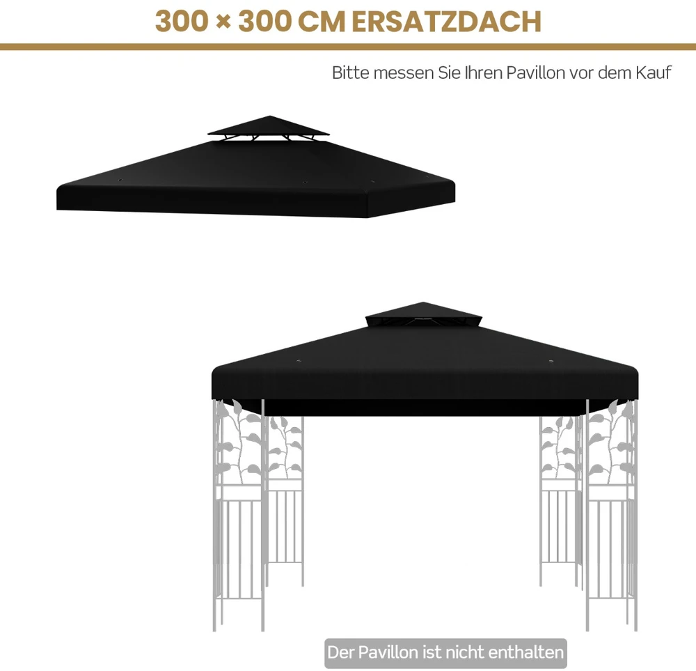 Promotion Paviljono stogo danga 3x3 m juoda