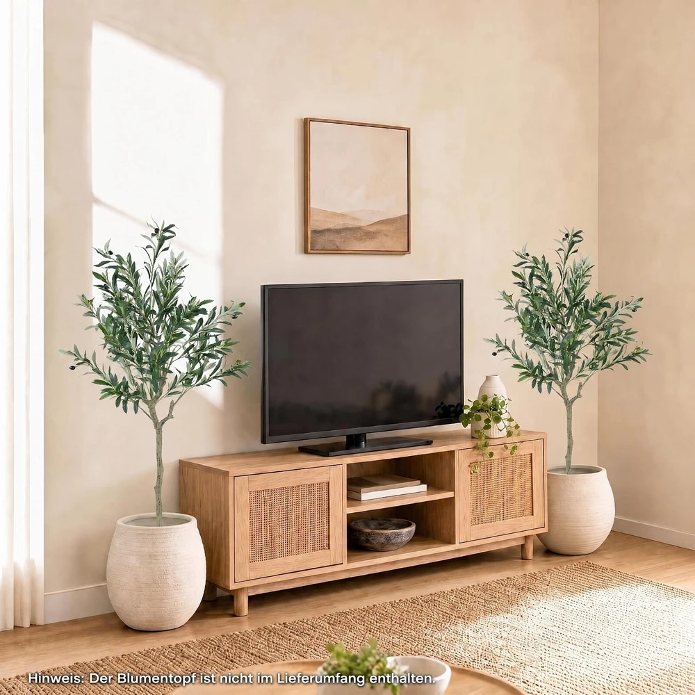 Promotion 2 dirbtinių alyvmedžių rinkinys, 150 cm, žalia ir juoda
