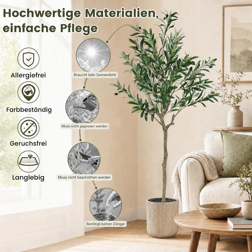 Promotion 2 dirbtinių alyvmedžių rinkinys, 150 cm, žalia ir juoda