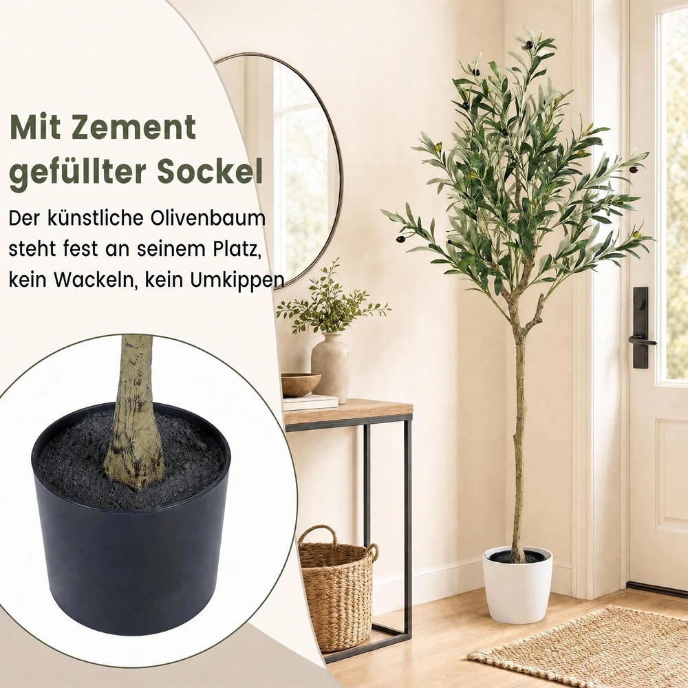Promotion 2 dirbtinių alyvmedžių rinkinys, 150 cm, žalia ir juoda