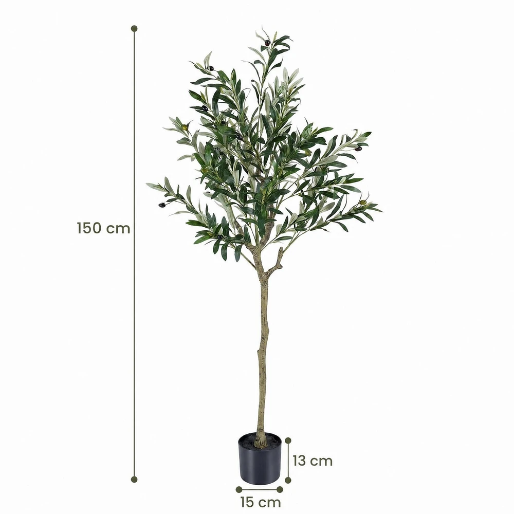 Promotion 2 dirbtinių alyvmedžių rinkinys, 150 cm, žalia ir juoda