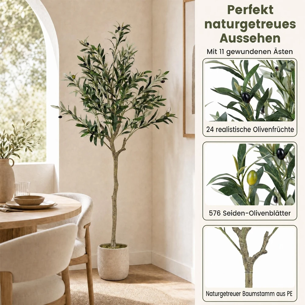 Promotion 2 dirbtinių alyvmedžių rinkinys, 150 cm, žalia ir juoda