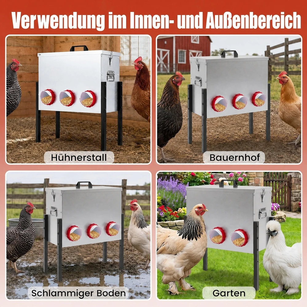 Promotion Automatinė lesyklėlė paukščiams, 26 l, reguliuojamas aukštis, sidabrinė, 43 x 20 x 44-56 cm