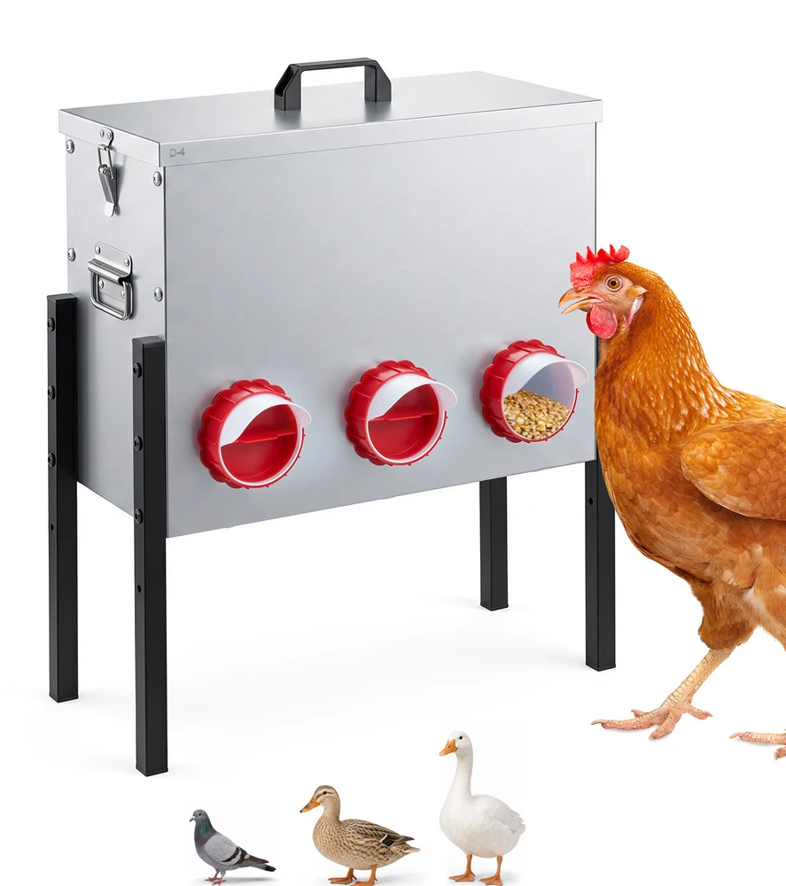 Promotion Automatinė lesyklėlė paukščiams, 26 l, reguliuojamas aukštis, sidabrinė, 43 x 20 x 44-56 cm