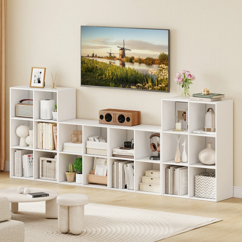 Promotion Balta knygų lentyna su 4 skyriais, medienos plokštė, 60 x 30 x 60 cm