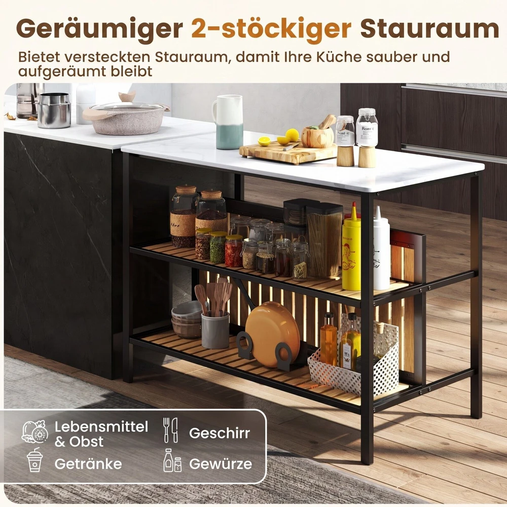 Promotion Baro stalo komplektas su 2 taburetėmis ir lentyna, 3 dalių, balta / ruda / juoda, 119,38 x 59,69 x 83,82 cm