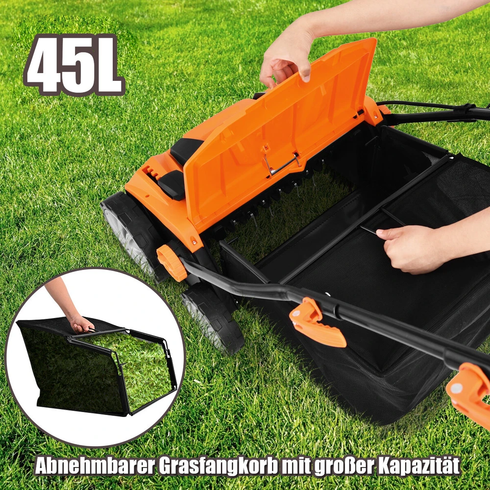 Promotion Elektrinis vejos skarifikatorius ir aeratorius, 1800 W, oranžinis, 67 x 58 x 86-104 cm