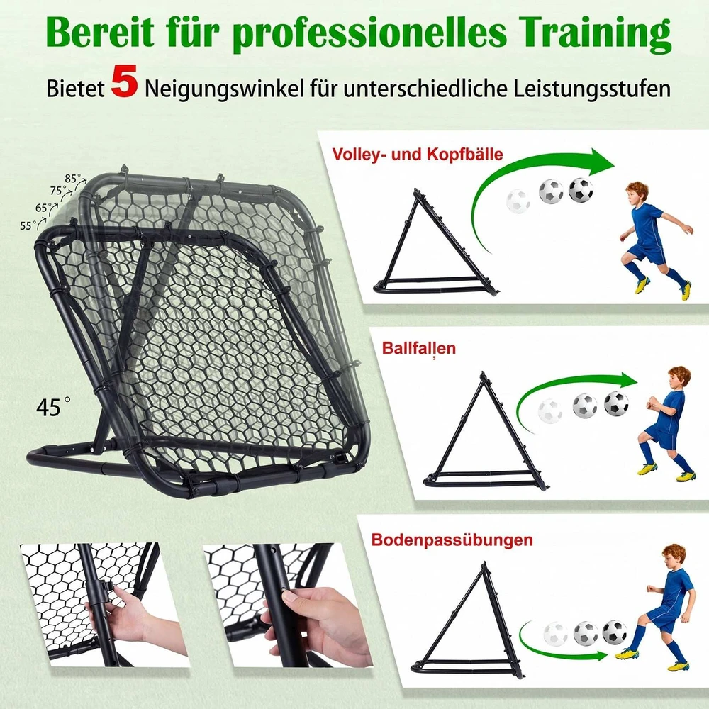 Promotion Futbolo atmušimo tinklas, juodas, metalas ir poliesteris, 85 x 80 x 79 cm