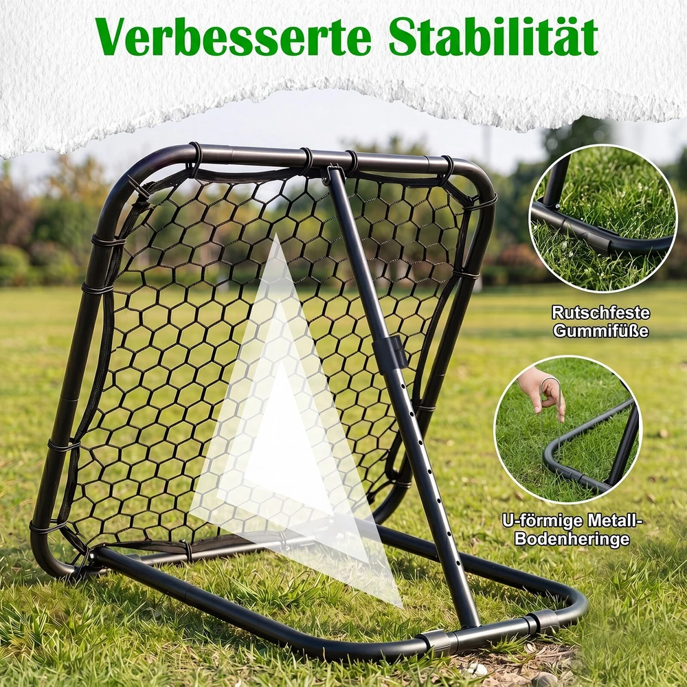 Promotion Futbolo kamuolio atmušėjas, 7 reguliuojami kampai, juodas, 101 x 96 x 97 cm