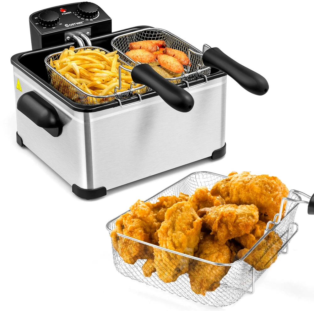 Promotion Gruzdintuvė su 3 kepimo krepšeliais, 5 l, 1700 W, nerūdijantis plienas, sidabrinė, juoda