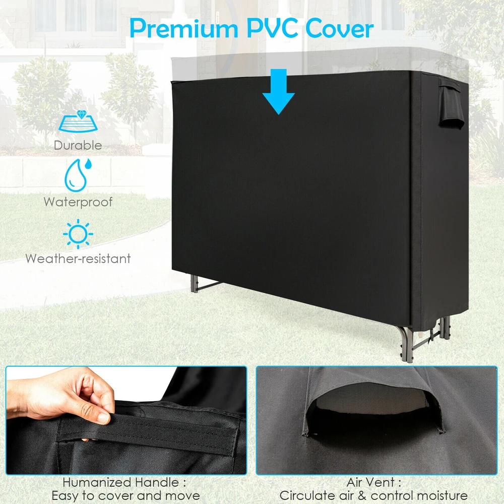 Promotion Malkų stovas su PVC uždangalu, juodas, 152 x 37 x 122 cm
