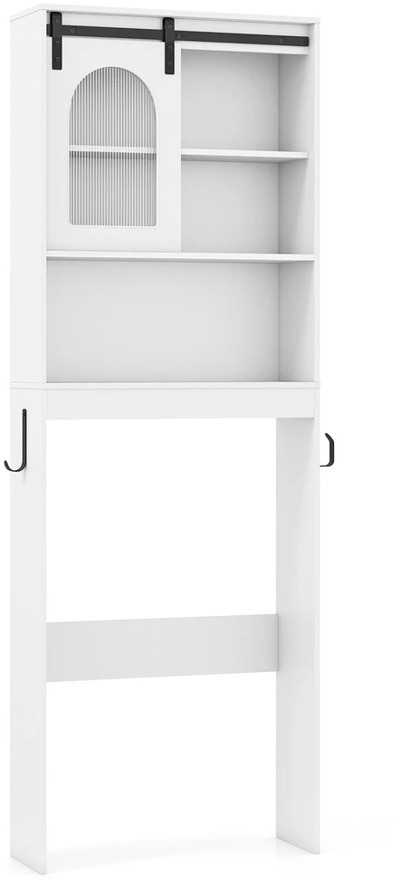 Promotion Tualeto lentyna su spintele, balta, MDF, 60 x 20 x 170 cm