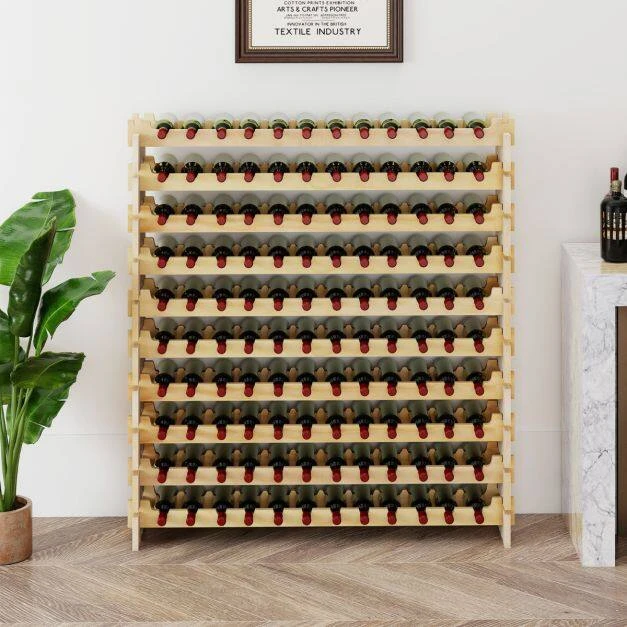 Promotion Vyno butelių lentyna, 6 aukštų, 72 buteliams, pušies mediena, 120 x 29 x 79 cm