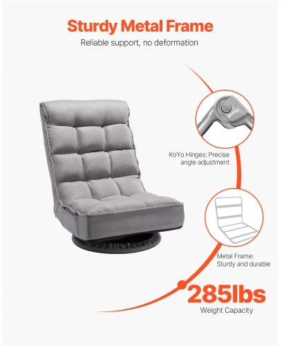 Sofa VEVOR Grindų kėdė, pilka, QX-1558C