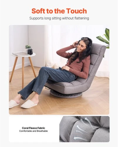 Sofa VEVOR Grindų kėdė, pilka, QX-1558C