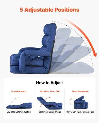 Sofa VEVOR Grindų kėdė, tamsiai mėlyna, QX-0339-4