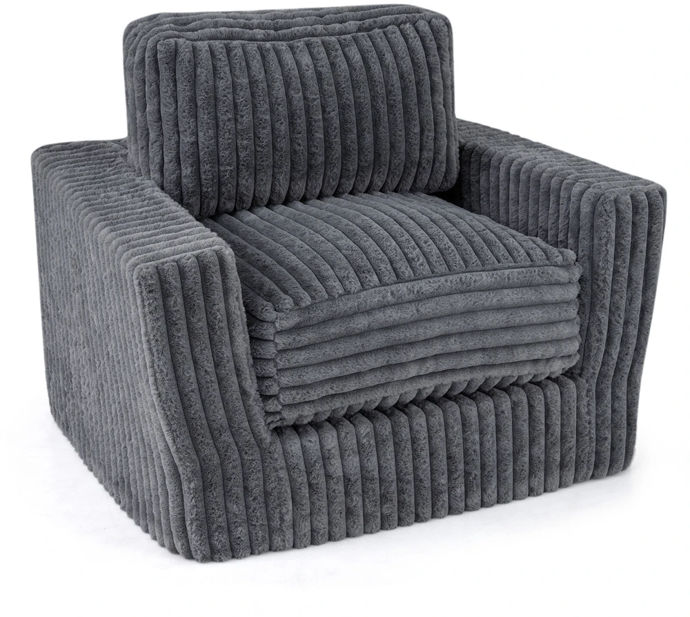 Sofa Promotion Porolono fotelis su nuimamu užvalkalu ir pagalve, pilkas, 90 x 80 x 80 cm